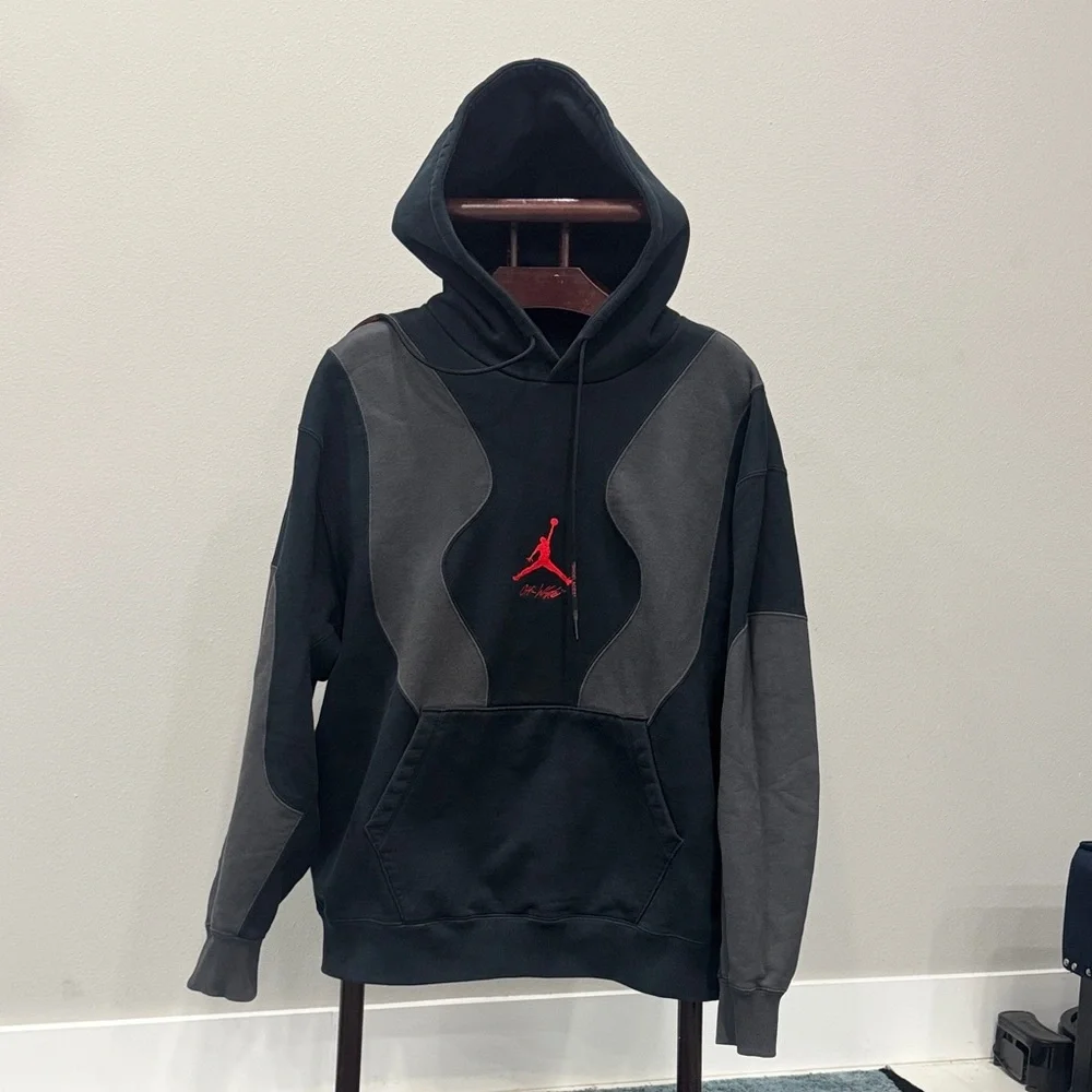 Air Jordan X Off-White Collaboration in Black Hoodie Sweatshirt.  Sz XL - Picture 3 of 16